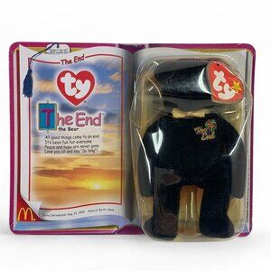 TY McDonalds Teenie Beanie Babies 2000 "The End" Bear 4" Plush Toy Black NIB